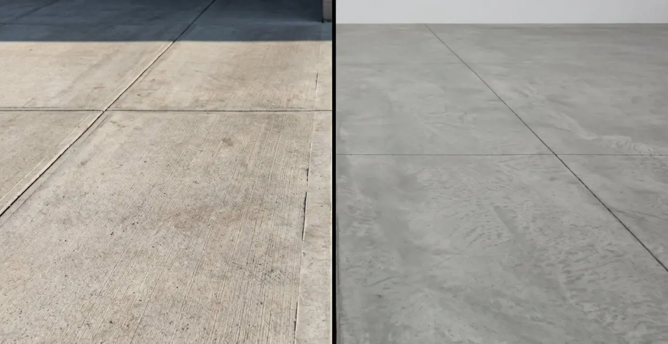 Comparaison visuelle symbolique entre deux environnements de dalle béton illustrant les différences climatiques