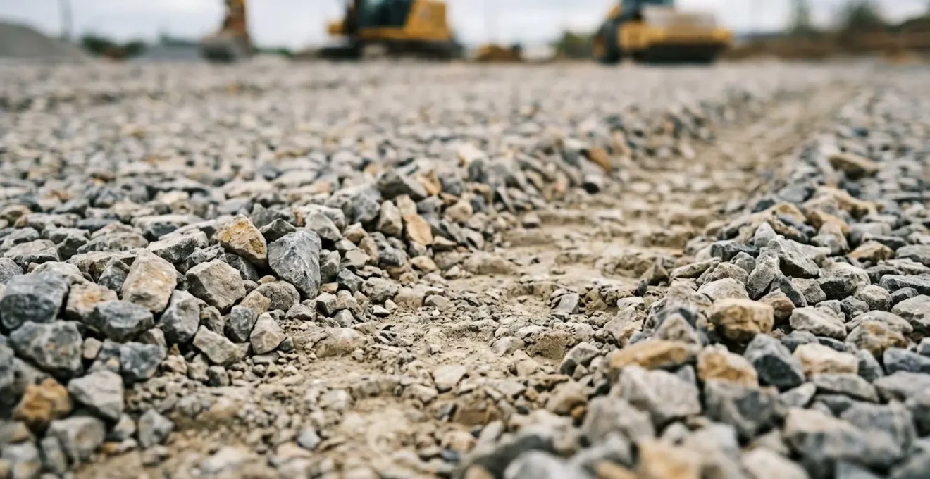 Technicien effectuant un essai de contrôle de compactage sur plateforme terrassée